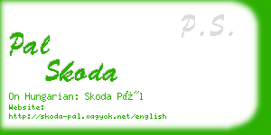 pal skoda business card